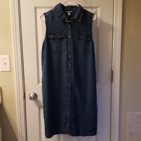 Liz Lange Dresses & Skirts - Maternity dress, jean dress, medium,  blue jean